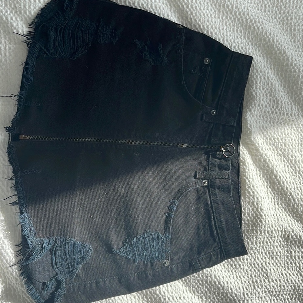 Black mini skirt